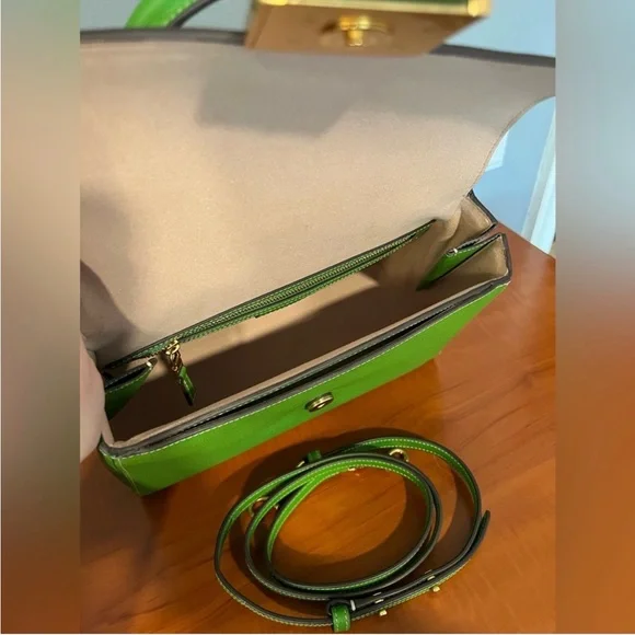 NEW! Kate Spade Katy Medium Vibrant Green Top Handle Bag - Picture 5 of 9